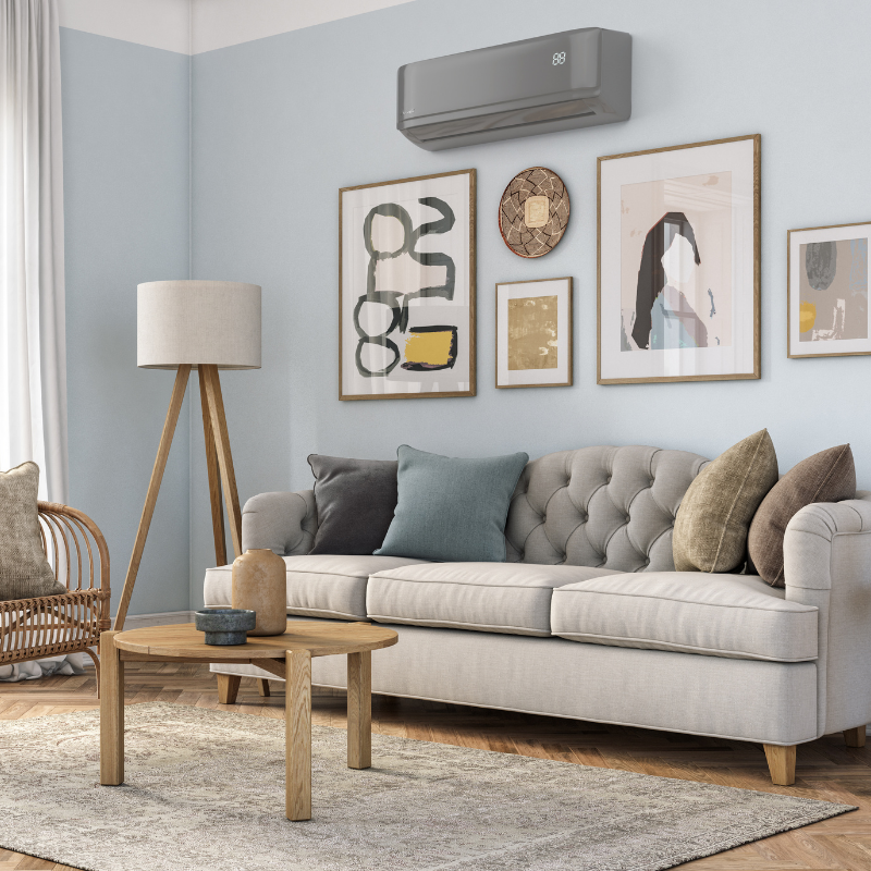 Climatiseur mural réversible HDMB Harmonia Gris 2,6 kW WiFi intégré - Airwell - 7SP024038_1