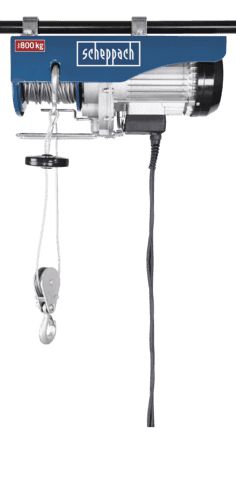 HRS800 - Palan électrique Scheppach - Charge maxi 400 kg à 800 kg avec poulie - Hauteur de levage 6 à 12 m_1