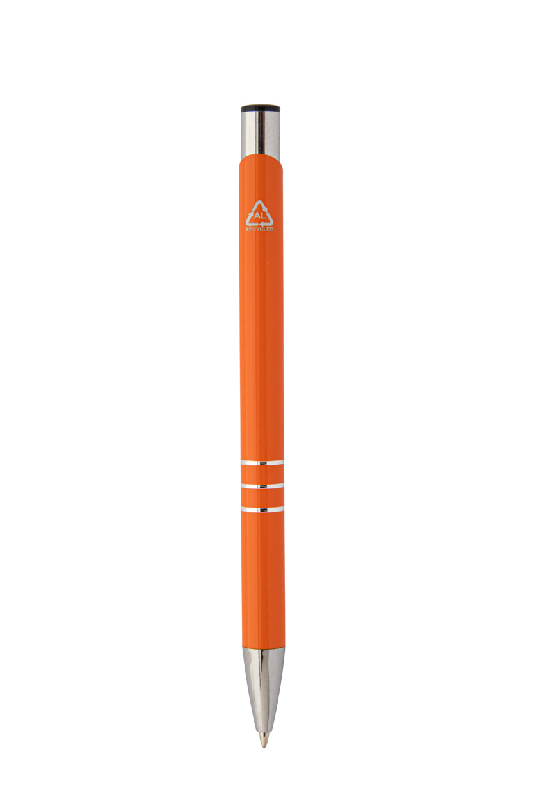 Stylo en aluminium recyclé - encre bleue - couleur orange - 7g_1