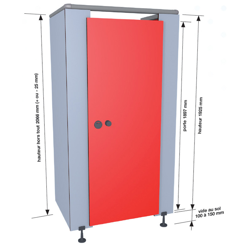 Cabines sanitaires PMR Origine - Hauteur 206,6 cm - Parois 10 mm avec traitement antibactérien_1