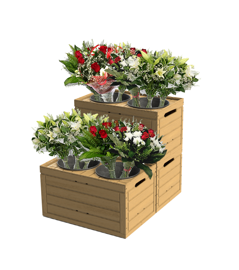 Expositeur fleur - Présentoir pour fleurs avec pots - Montage facile et plusieurs couleurs_2