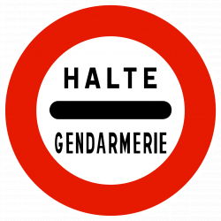 Panneau d'interdiction B5a - Arrêt au poste de gendarmerie - gamme Innov WP Signalisation_1