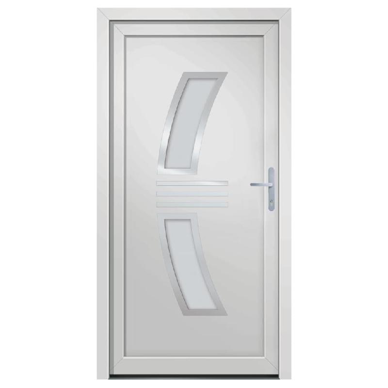 Vidaxl porte d'entrée blanc 88x200 cm pvc 3187926_1