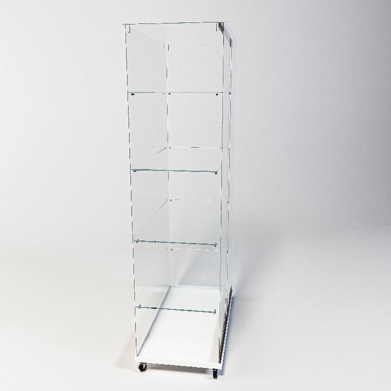 Vitrine à colonne 90x46x180cm - 4 tablettes fixes_1