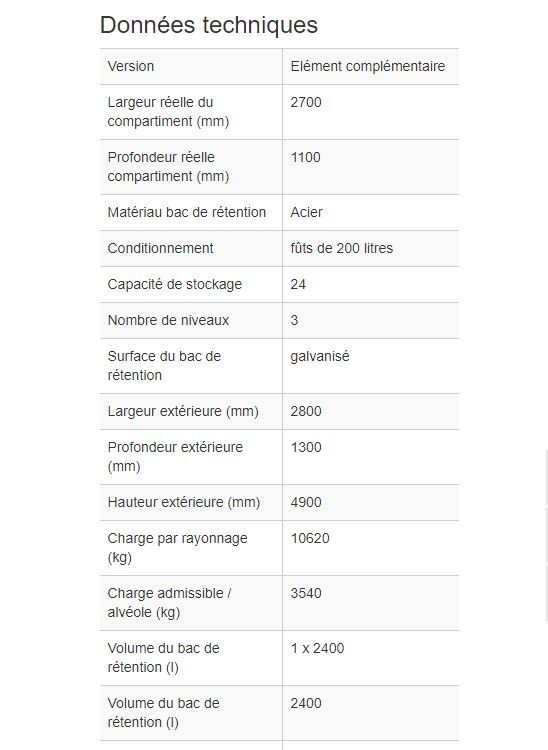 241201W - Rayonnage combi 4 S24-L avec bac de rétention galvanisé - Stockage de palettes et liquides inflammables_1
