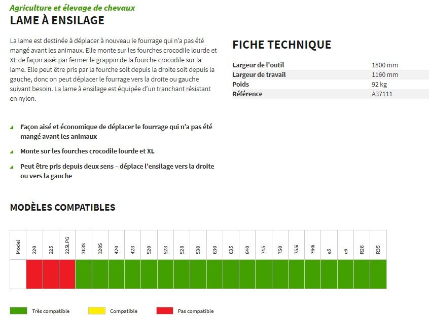 A37111 - Fourches à fumier Avant Tecno - 92 kg - lame à ensilage pour fourrage_1