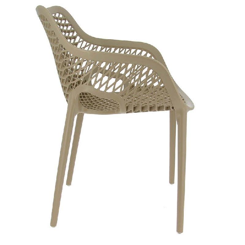 Fauteuil empilable d'extérieur en polypropylène Air coloris taupe par 4_1