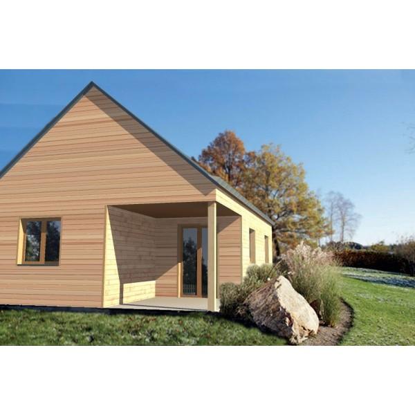 Maison à ossature en bois plain-pied optimale 1 / clé en main / surface habitable 49.21 m² / 3 pièces / toit double pente / pmr / hors d'eau hors d'air_0