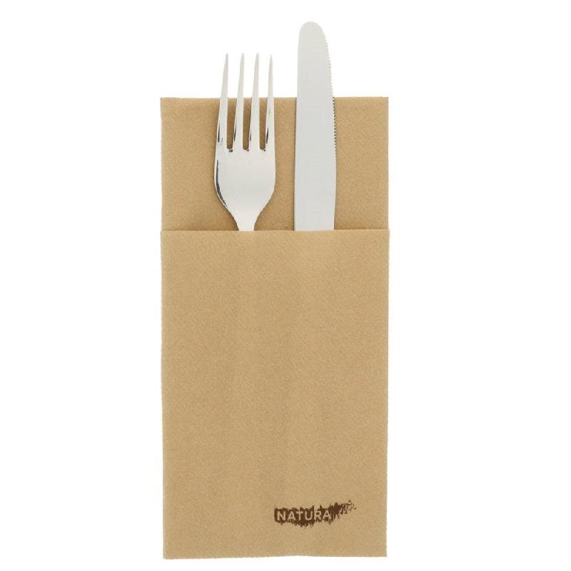 Serviette-étui pour couverts intissé kraft 40x40cm - par 700_1