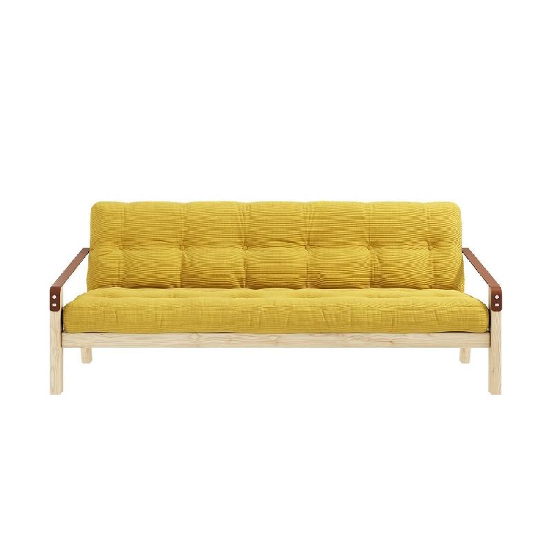 BANQUETTE FUTON POETRY EN PIN MASSIF COLORIS MIEL COUCHAGE 130 X 190 CM._1