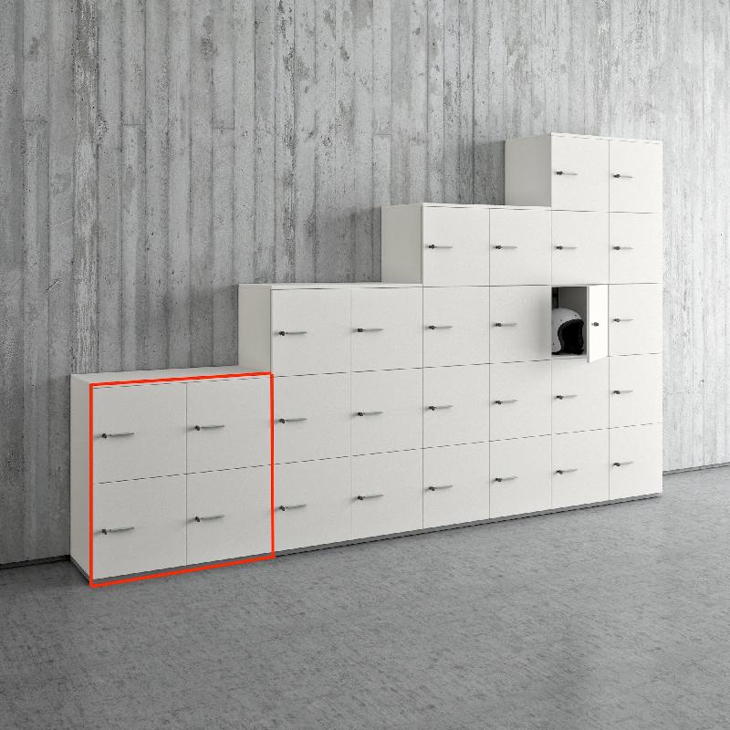 Casiers de rangement modulaires - QUADRIFOGLIO - A clé, 2 x 2 cases_1