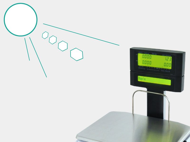 Balance autonome sur batterie avec double afficheur sur colonne