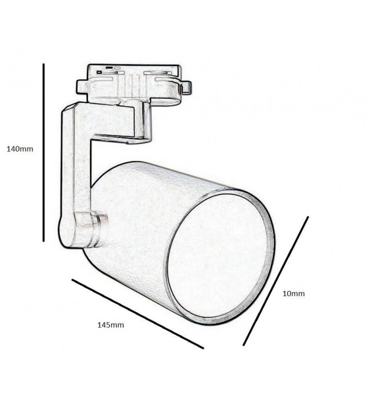 Spot rail blanc pour ampoule E27 - réf MONOE27B - Adaptateur rapide et polyvalent_1