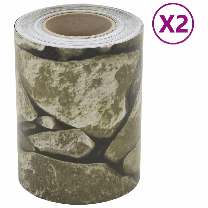 Vidaxl écrans d'intimités de jardin 2 pcs aspect de pierre gris pvc 3294933_1