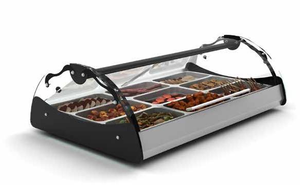 Vitrine chauffante 3 GN 1/1 avec étagère Chaleur humide Série MAXISELF Bain Marie Sayl_1