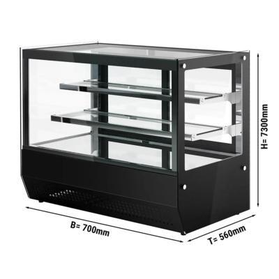 Vitrine réfrigérée positive à poser noire avec vitre droite - 120 L_1