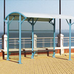 Abri bus ab 600 / structure en acier / bardage en verre securit / 310 x 280 cm_1