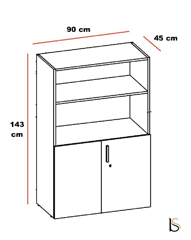 Armoire mi-haute mixte à portes battantes Luxury- Ofitres - Basalto mat_1