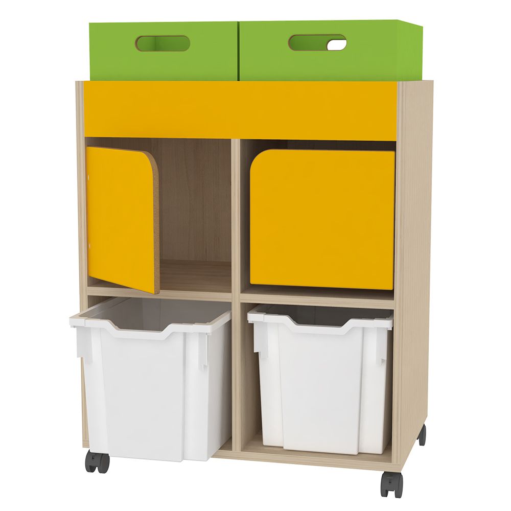 Meuble de rangement - Réf. R.H80809 - avec rebords antichute et portes anti-pince doigt - dimensions L710mm x H878mm x P452mm_0
