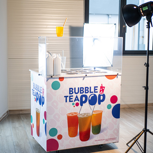 Meuble réfrigéré tout-en-1 pour Bubble tea - 9 bacs GN - 220L_1