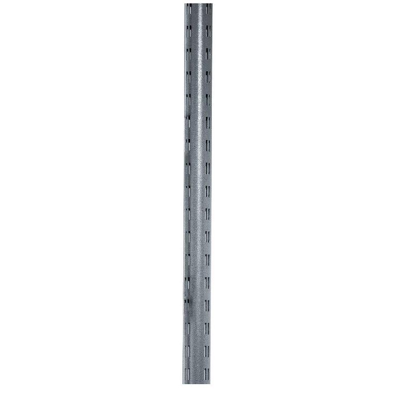 Montant Ø60mm L.2650 mm en acier - gris martelé avec crémaillère double fente_1