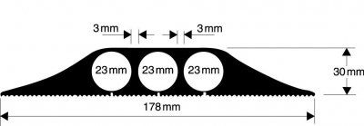 Protège câbles 3 canaux Ø maxi 23 mm - VOLGA DUO 3x23_1