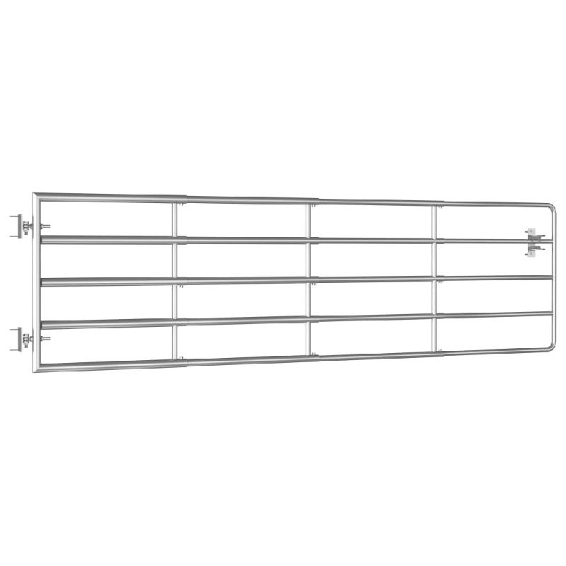 Vidaxl portillon à 5 barres acier (115-300)x90 cm argenté 145986_1