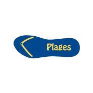 Panneau directionnel - pic bois - compact décor bois teck gravé et peint - longueur : 43 cm_1