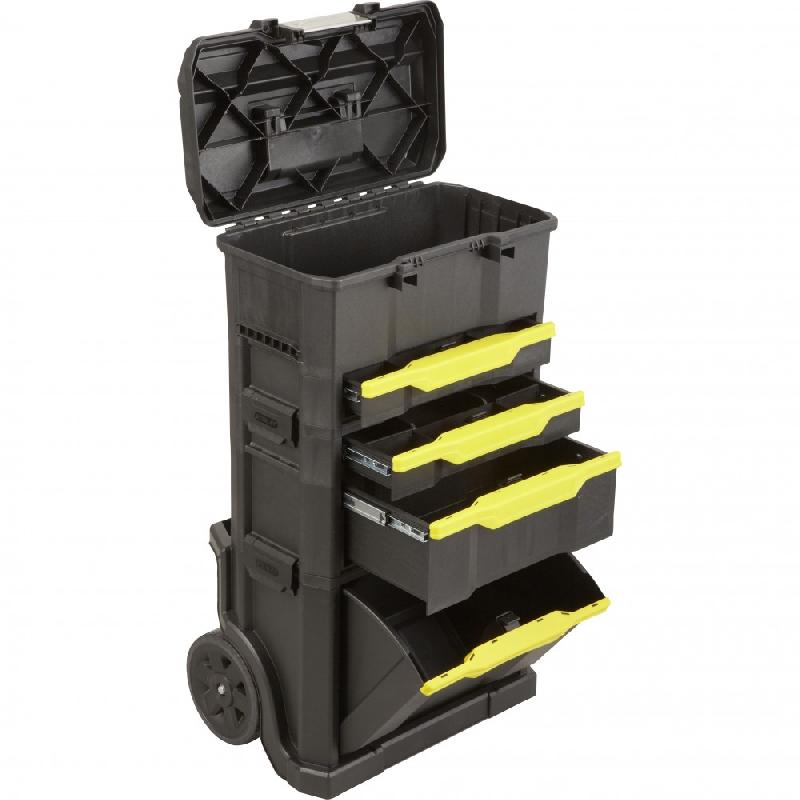 Chariot de transport d'outils STANLEY avec tiroirs et coffre de grande capacité