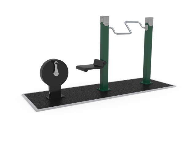 Équipement de fitness extérieur - Denfit Gym Combi 4 - 8065118 - Hags - Vert - Installation sur dalle ou plot béton_1