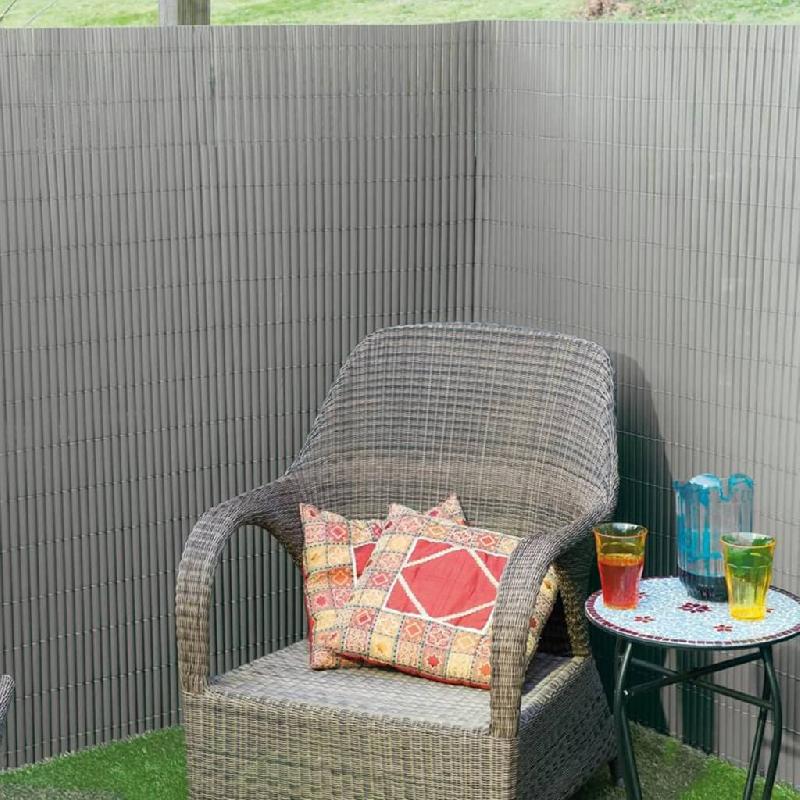 Nature écran de jardin à double face pvc 1,5x3 m gris 428520_1