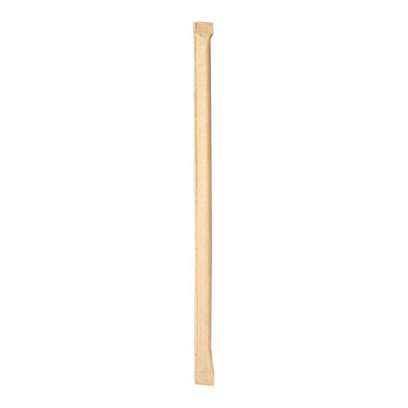 Paille papier kraft avec sachet Ø0,60x21cm - par 3000_1