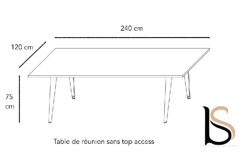 Table de réunion rectangulaire Pigreco - MARTEX - Non, 240, Blanc, Anthracite_1