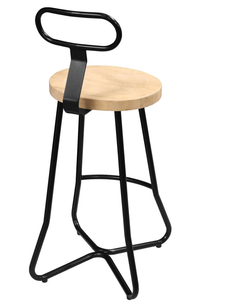 Tabouret de restaurant Factory THD - dossier haut - dimensions et poids détaillés_1