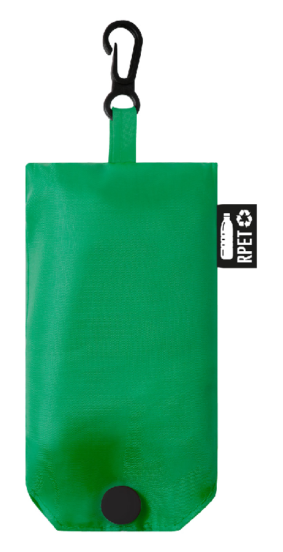 Sac shopping pliable en PET recyclé - labélisé RPET - couleur verte - 26g_1