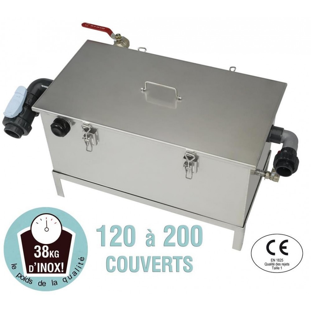 Bac à graisses sous plonge pour restaurants et industrie CE EN1825 - 200 couverts -  BAGT 200N - SARL DEVELOPPEMENT DURABLE_1