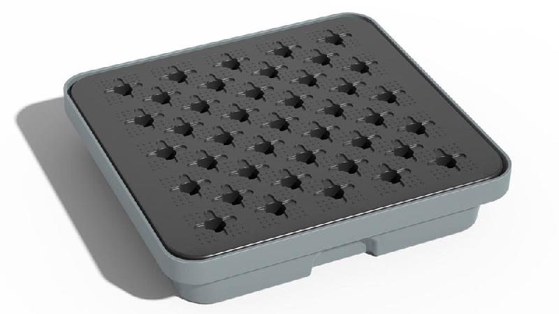 Bac de rétention PE 10 litres - Caillebotis plastique - Gris_1