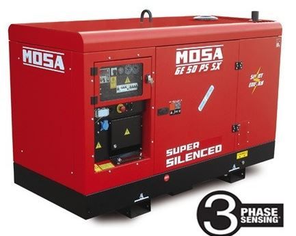 GE 50 PS SX groupe électrogène diesel Perkins - MOSA - génération triphasée 46 kVA, super insonorisé, 12h d'autonomie_1