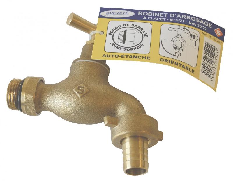 Robinet d'arrêt orientable auto-étanche à clapet - mâle/mâle 15x21 mm et 20x27 mm - débit réglable_1