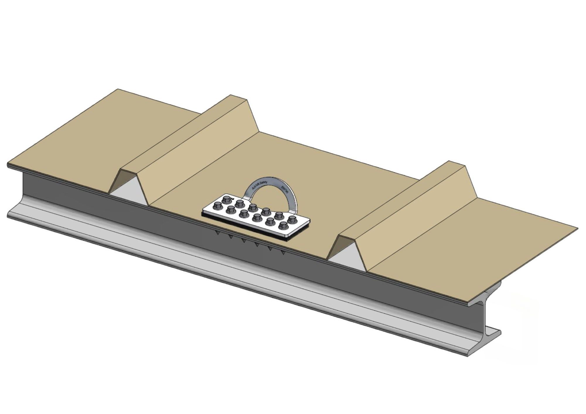 Ancrage bac V2 - dispositif de protection contre les chutes de hauteur en inox électropoli - conforme EN795 classe A_1