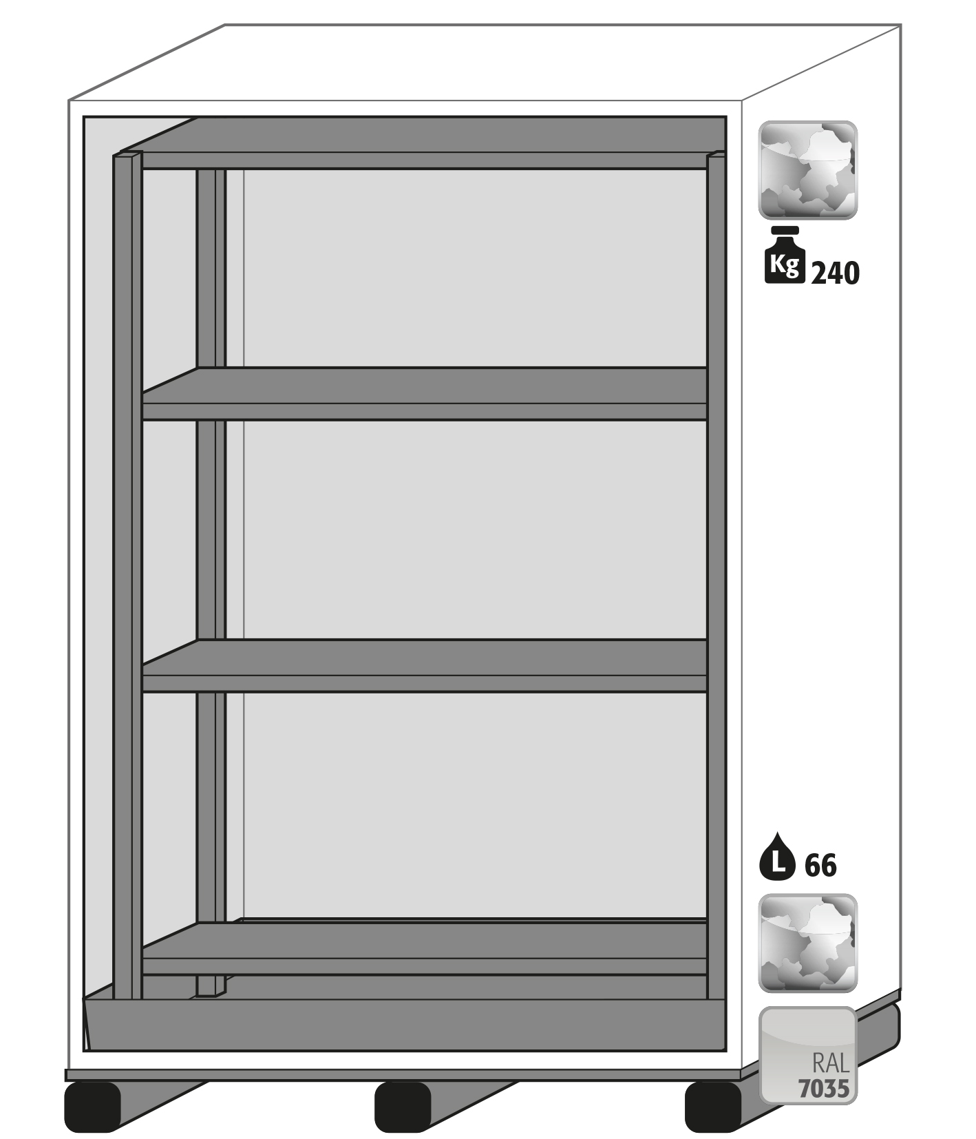 Armoire de sécurité pour produits dangereux XL-CLASSIC-90 - Modèle XL90.222.155.WDAS - Réf 30382-001-30388 - Type 90 - Stockage de fûts inflammables jusqu'à 200L_1