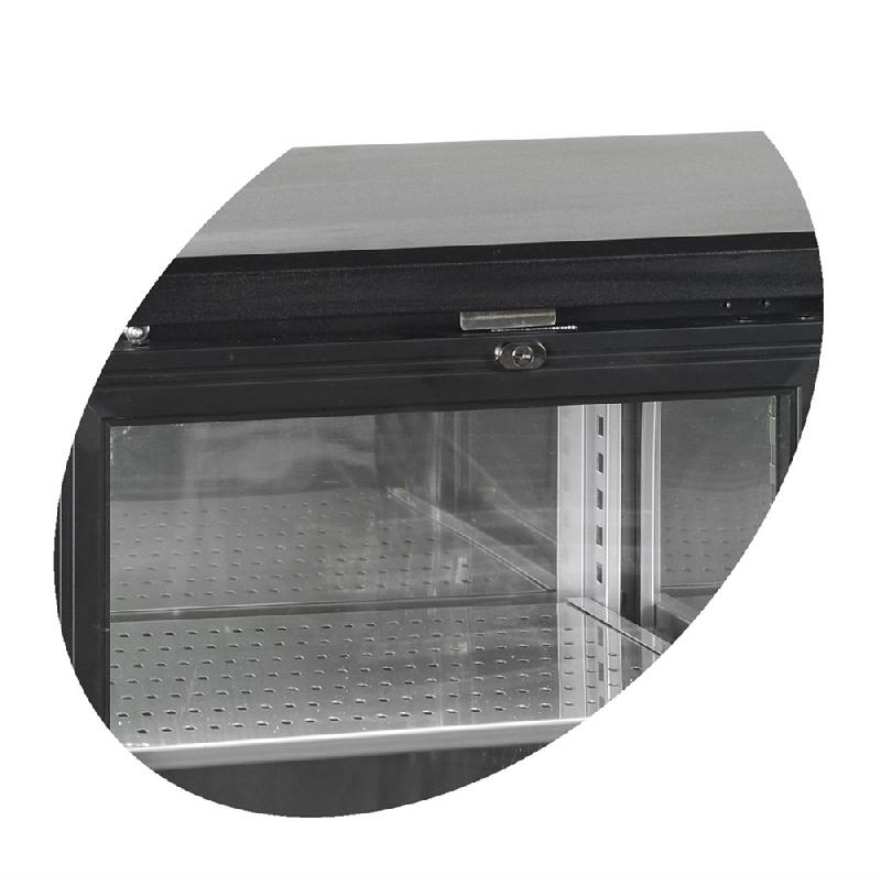 Arrière - bar 3 portes vitrées à charnières à fermeture automatique et 6 tablettes inox - 442 L | Tefcold - CBC310G_1