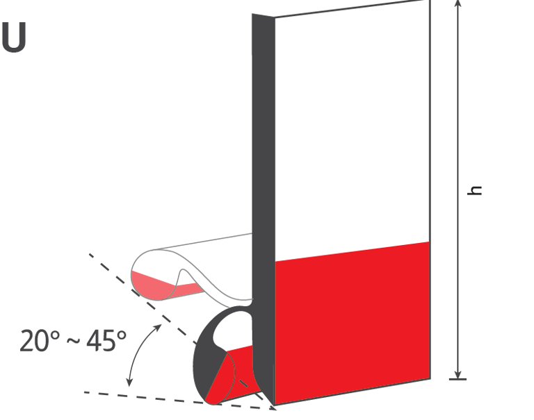 Bavette Double Lèvres - Étanchéité Parfaite pour Convoyeur - Caoutchouc/Polyuréthane - Angle 20° à 45° - Hauteur 120-200 mm - Longueur 20m_1