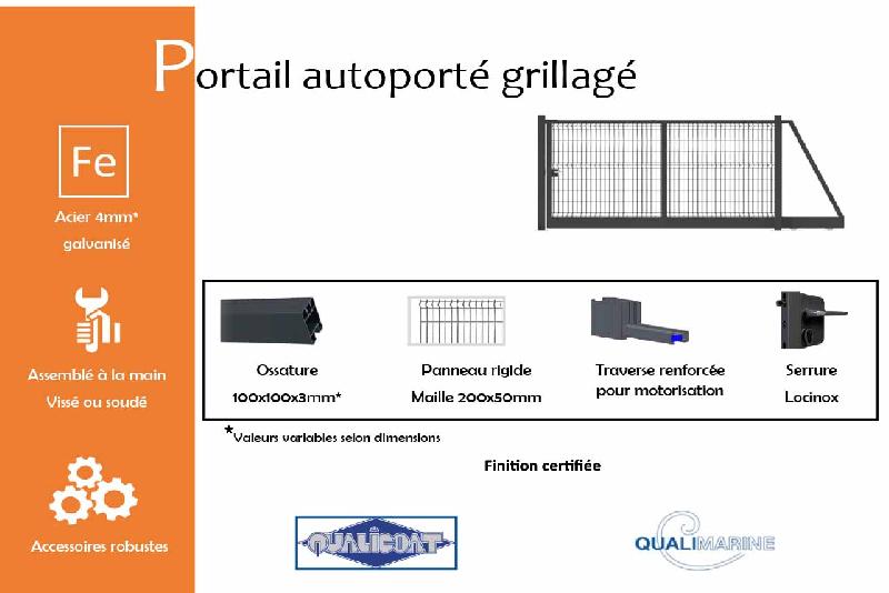 Portail autoporté grillagé - 10000 / 1250_1
