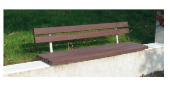 Banc public en plastique recyclé hanit - PRATO - marron, sans pieds, 200 cm - armature en acier zingué_1
