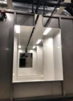 Cabine de poudrage sur mesure à ventilation verticale pour les pièces de moyennes ou grandes dimension_1