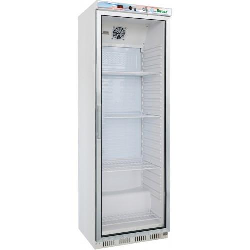 Armoire réfrigérée vitrée positive en laqué blanc intérieur en ABS 400L Forcar_1
