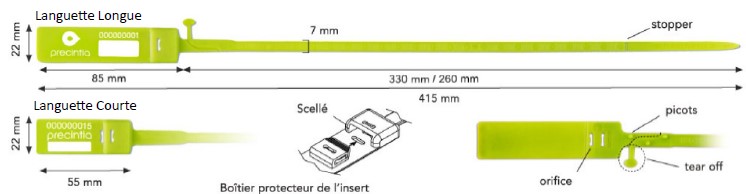 Lien de sécurité réglable en plastique WAY-LOK - fermeture de caisses rigides, cages, sacs de courrier et de liquidités - Precintia_1