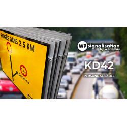Panneau de voirie temporaire KD42A ex1 - Déviation - présignalisation pour carrefours complexes_1