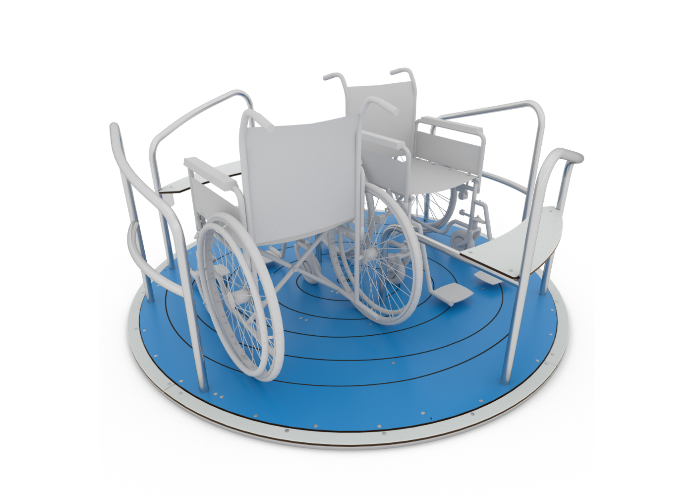 Tourniquet inclusif mer JC15D - Structure pour aire de jeux en métal, HPL et acier inoxydable_1